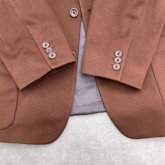 Ferrini Blazer Men 40R Brown Classic‎ Career  Suit Jacket Wool Cashmere VTG - Picture 3 of 12